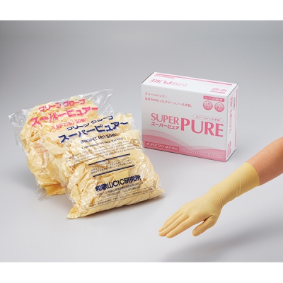 日本亚速旺 ASONE 无尘室用乳胶手套(无粉) M 50双10盒箱 6-906-32 超纯手套