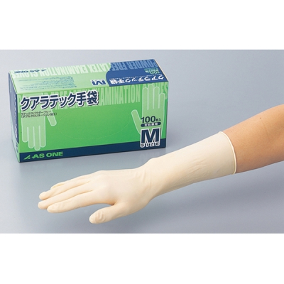 日本亚速旺 ASONE 乳胶手套(12英寸无粉) DX无粉 M 100只盒 8-4053-02 M