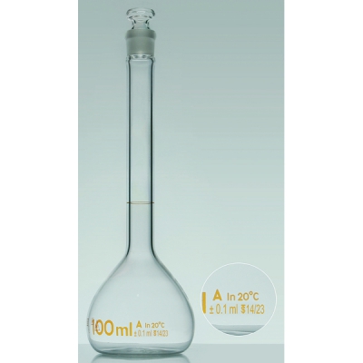 IWAKI 容量瓶(A级)透明 5640-100-IS(1个) CC-4671-06