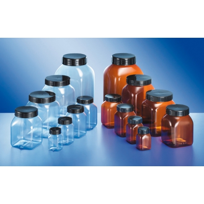 Kautex 广口方形瓶(褐色)  300ml(1个) 3-6983-04