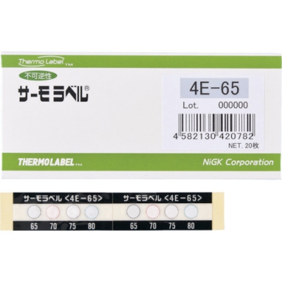 日油技研 NICHIGI 4E-55-日本油技研温度标签4点表示室外对应型不可逆性55度